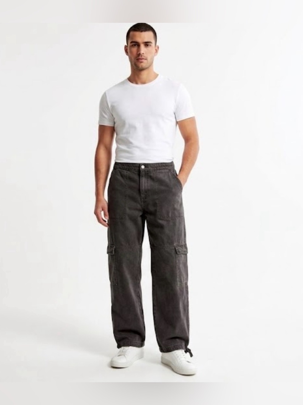 Zara Men's Charcoal Gray Cargo Pants